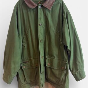 Vintage Timberland jacket men’s large weather gear leather trim barn chore 90’s